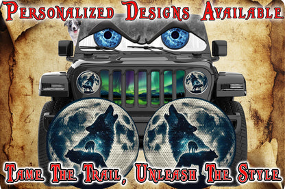 wolf and Moon headlight decal 105