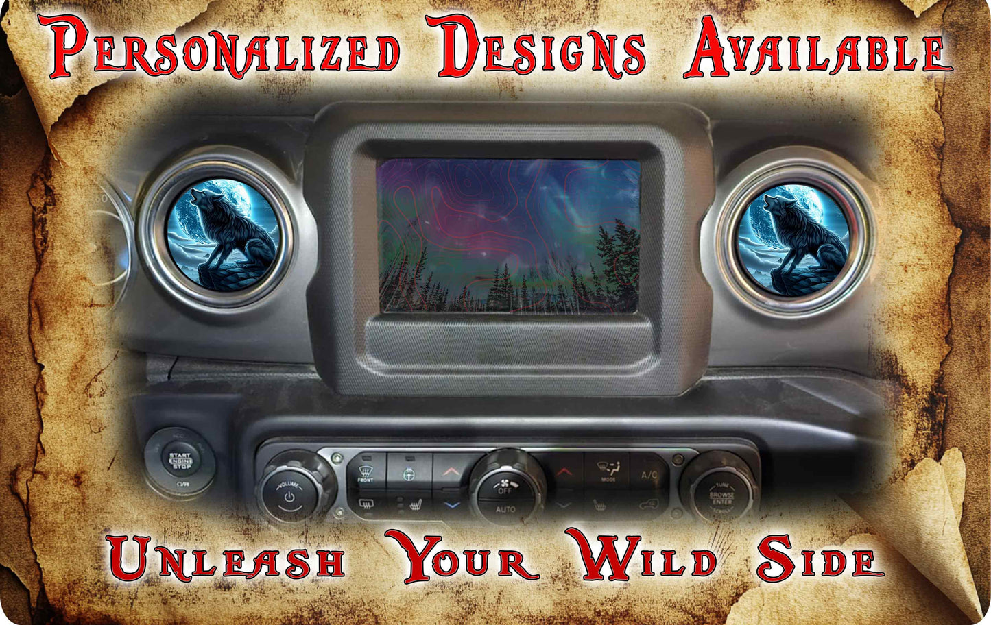 Steering wheel decal Wolf moon 128