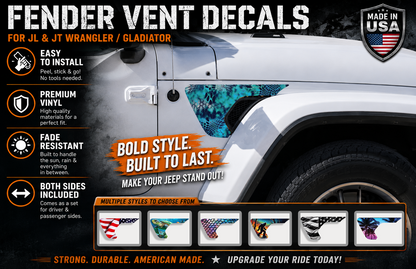 Kryptek blue fender vent for the JL or JT 2018 or newer 108