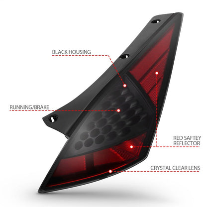 Anzo 2003-2005 Nissan 350Z LED Tail lights Smoke