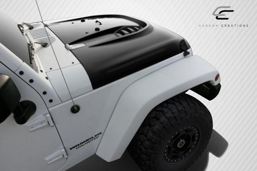 2007-2018 Jeep Wrangler Carbon Creations Power Dome Carbon Fiber Hood