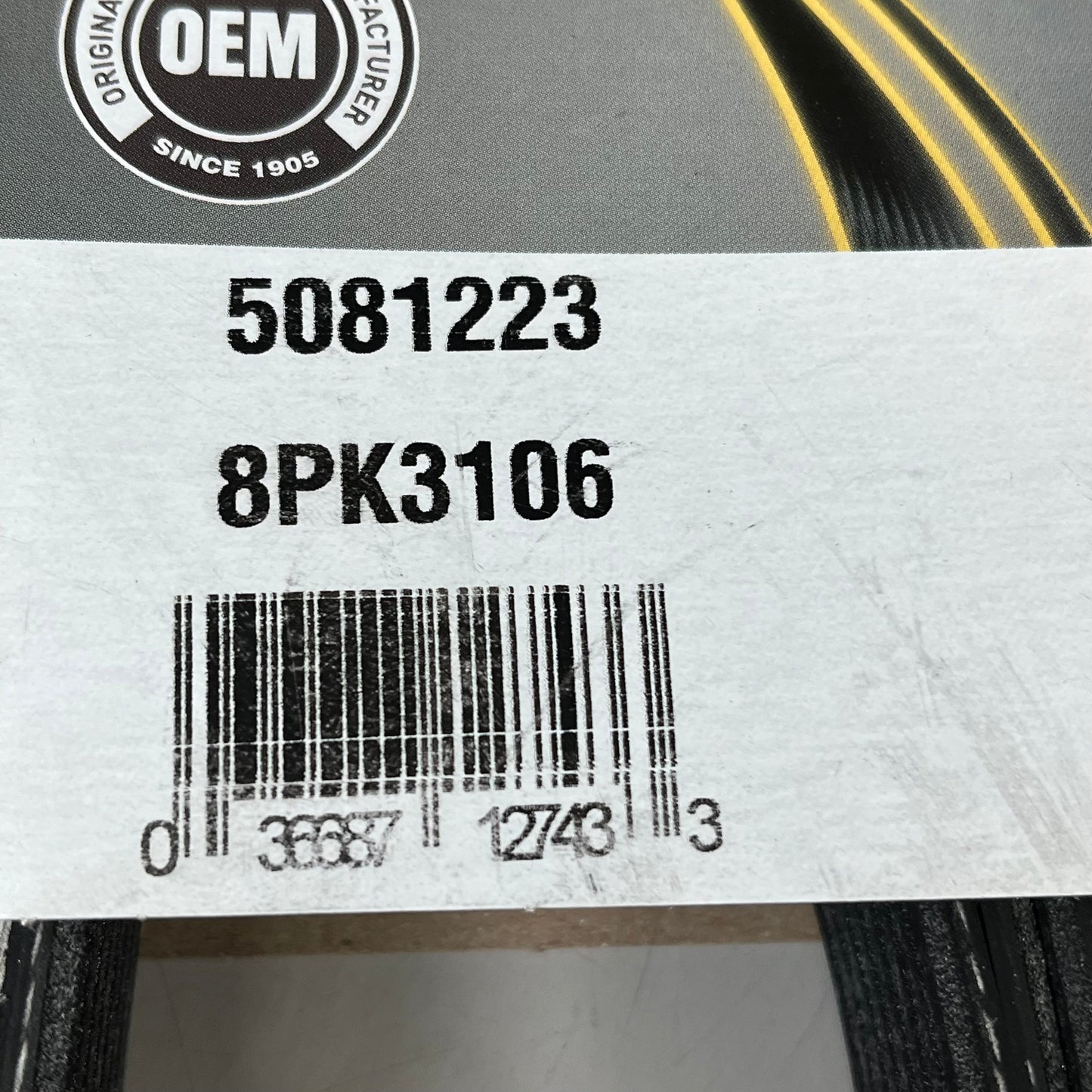 DAYCO Serpentine Belt 122.28" Effective Length Durable SPDM Black 5081223
