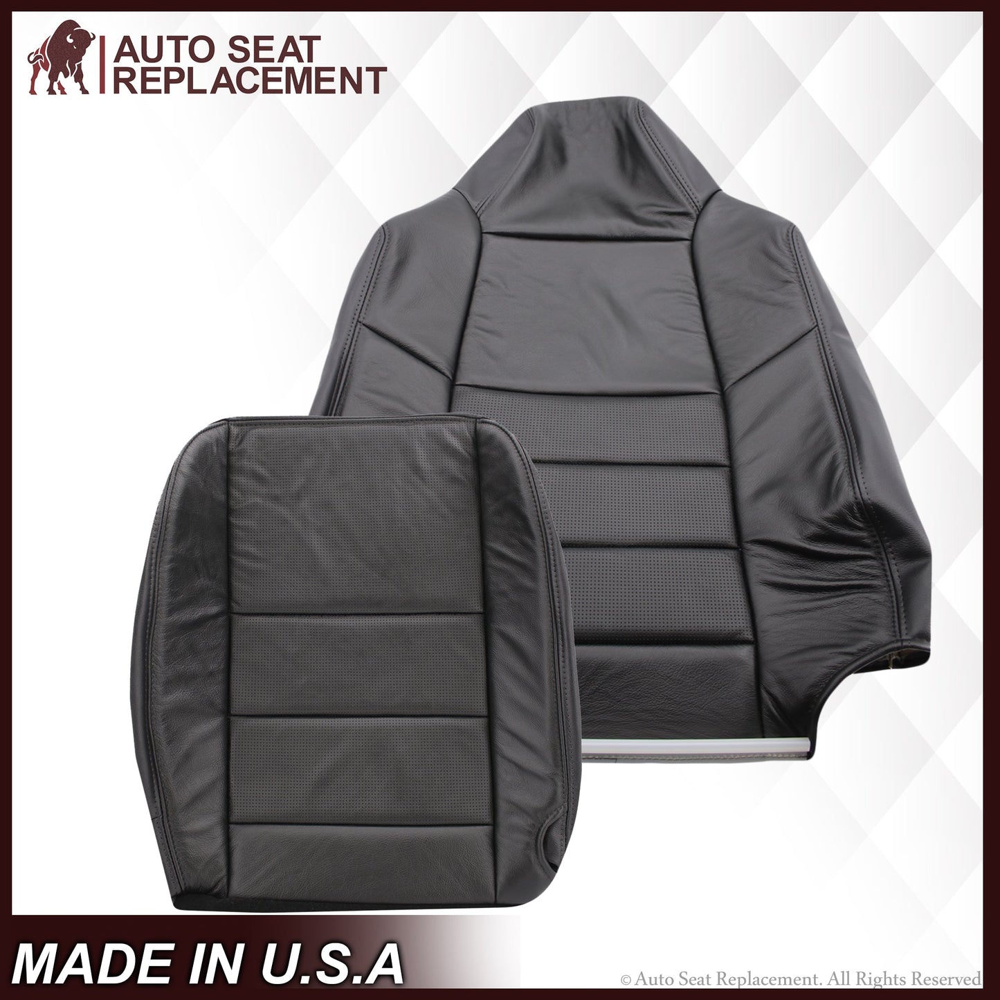 2002-2007 Ford F-250/F-350 Lariat Seat Cover in Black with Perforated Inserts: Choose From Variants