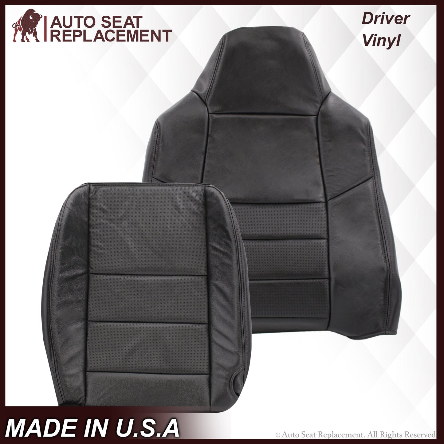 2002-2007 Ford F-250/F-350 Lariat Seat Cover in Black with Perforated Inserts: Choose From Variants
