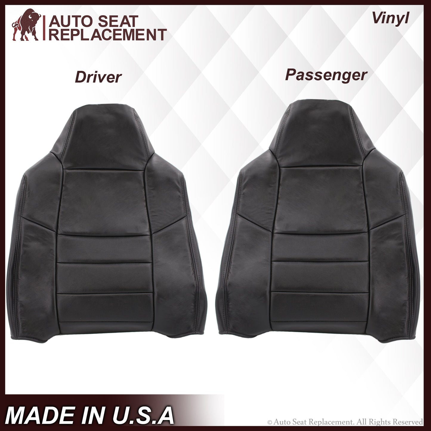 2002-2007 Ford F-250/F-350 Lariat Seat Cover in Black with Perforated Inserts: Choose From Variants