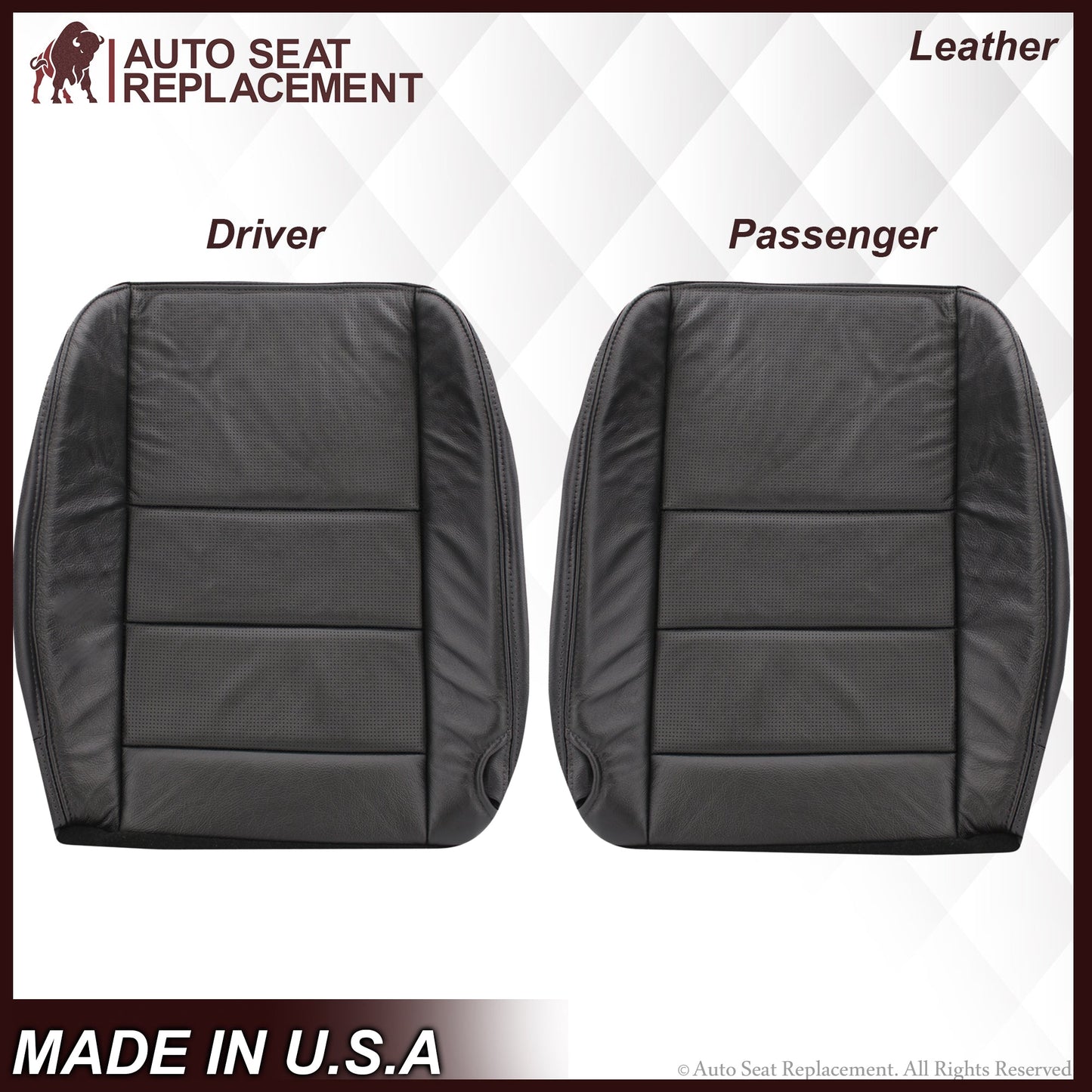 2002-2007 Ford F-250/F-350 Lariat Seat Cover in Black with Perforated Inserts: Choose From Variants