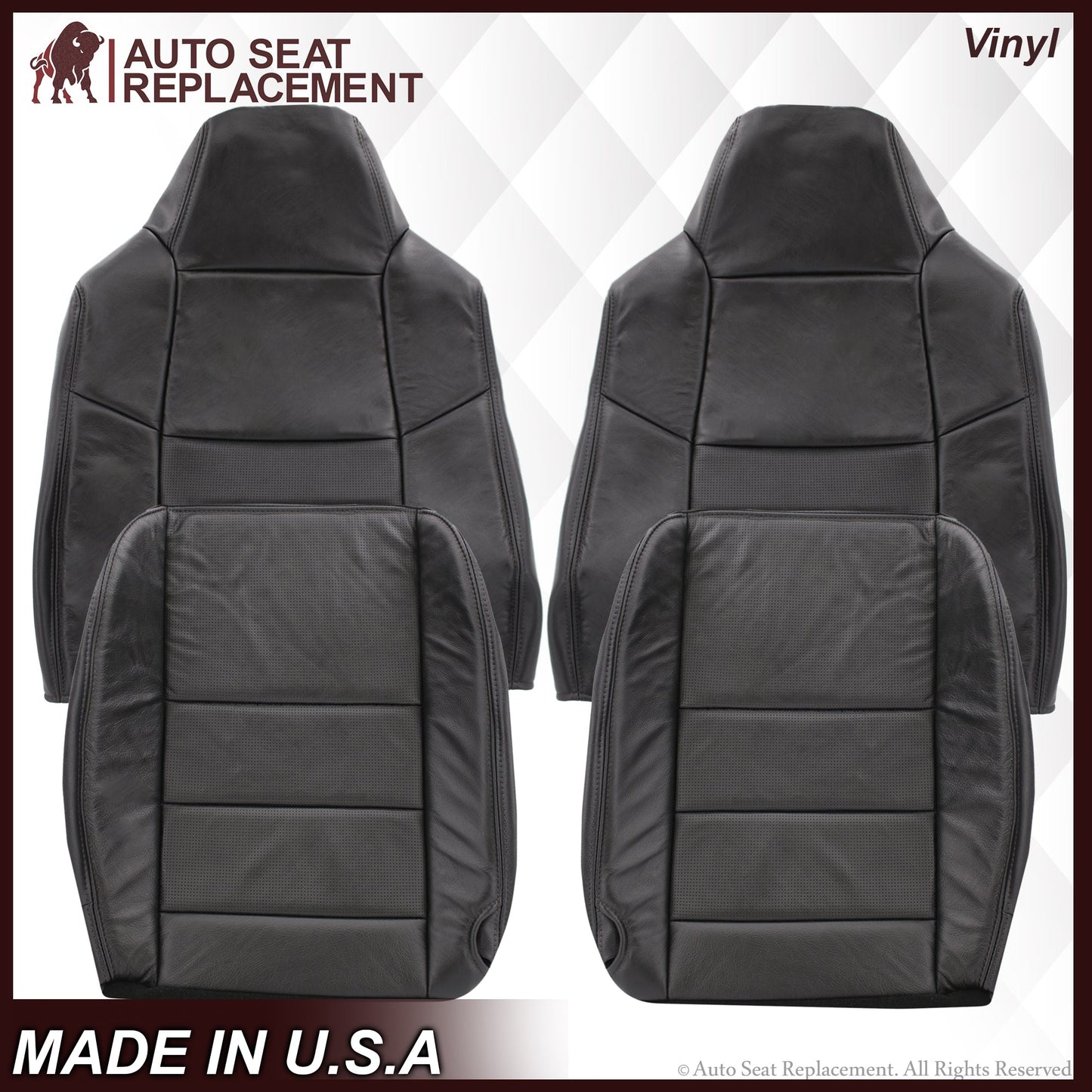 2002-2007 Ford F-250/F-350 Lariat Seat Cover in Black with Perforated Inserts: Choose From Variants