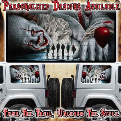 We all float Rear quarter window see through graphic.