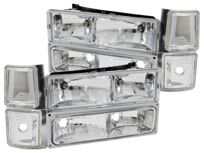 Anzo 1994-1998 Chevrolet C1500 Crystal Headlights Chrome w/ Signal and Side