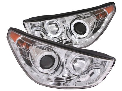 Anzo 2010-2014 Hyundai Tucson Projector Headlights w/ 2 Halos Chrome