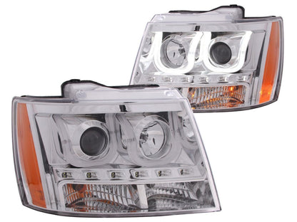 Anzo 2007-2013 Chevrolet Avalanche Projector Headlights w/ U-Bar Chrome