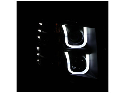 Anzo 2007-2013 Chevrolet Silverado 1500 Projector Headlights w/ U-Bar Black