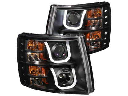 Anzo 2007-2013 Chevrolet Silverado 1500 Projector Headlights w/ U-Bar Black