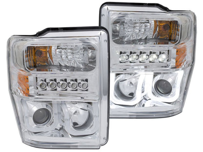 Anzo 2008-2010 Ford F-250 Projector Headlights w/ U-Bar Chrome