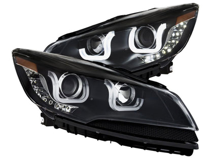Anzo 2013-2015 Ford Escape Projector Headlights w/ U-Bar Black