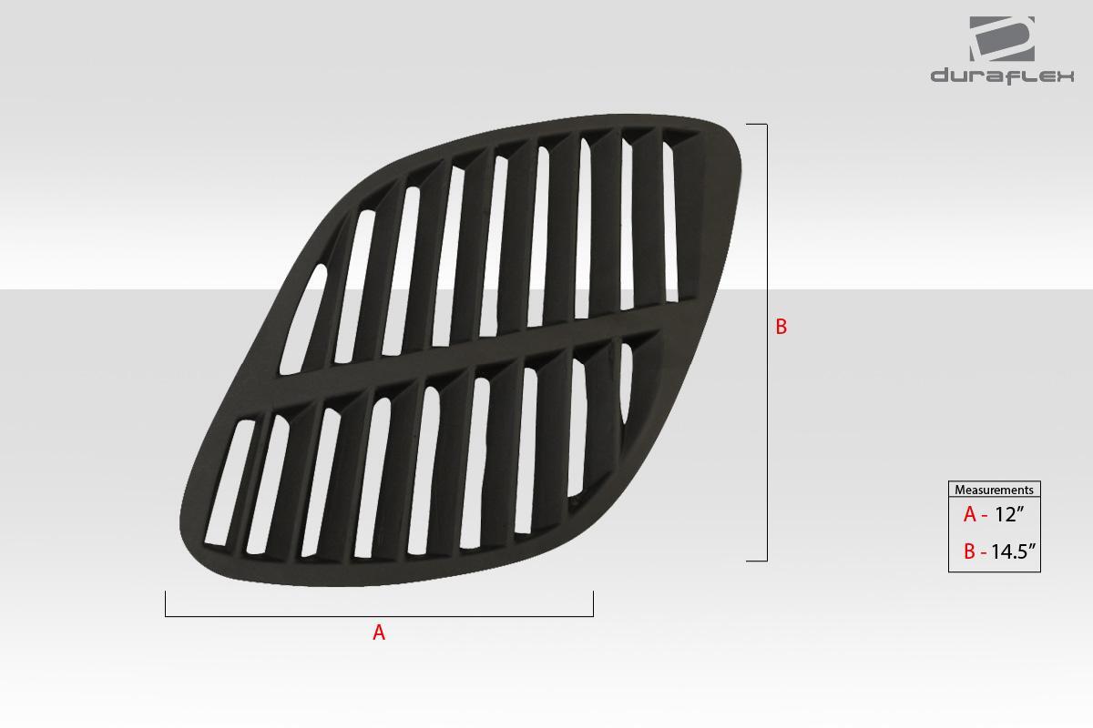 Universal Duraflex GTR Hood Vents Scoops Ducts - 2 Piece