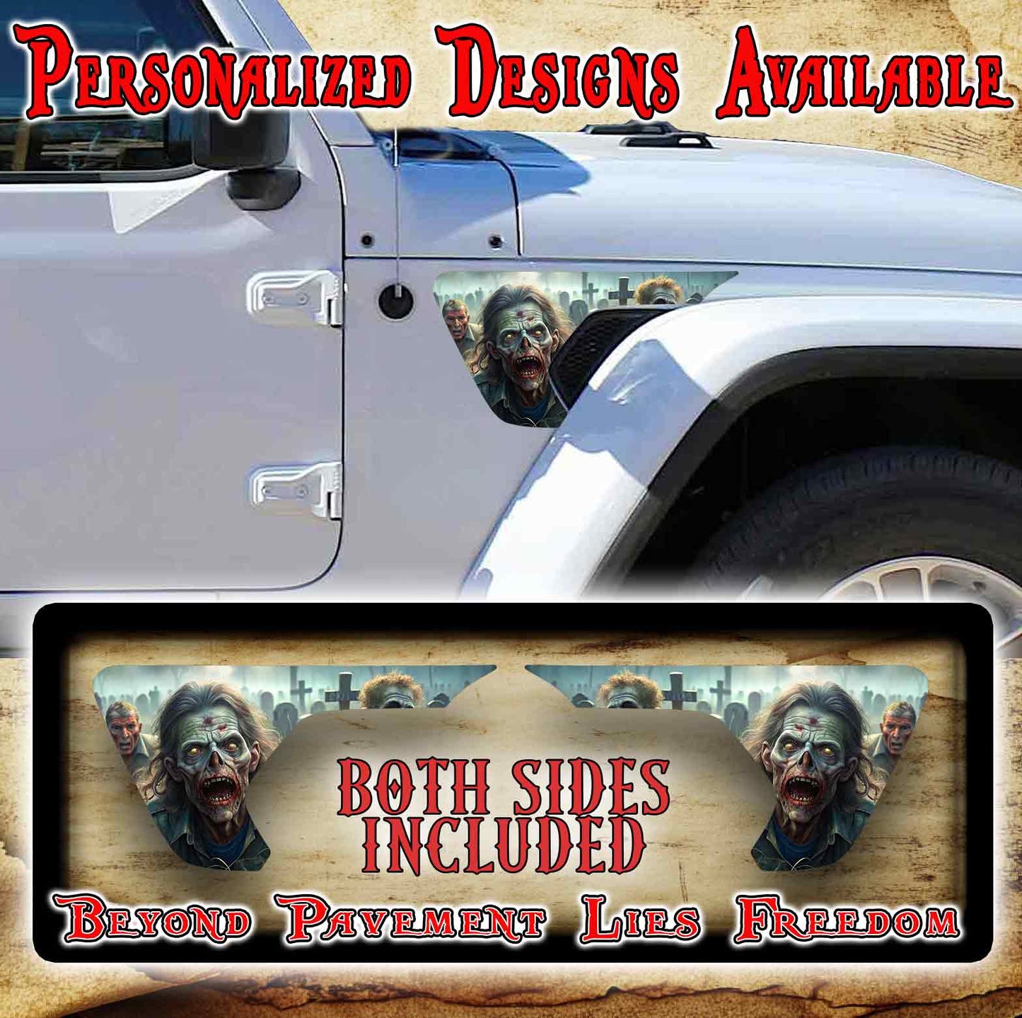 zombie fender vent for the JL or JT 2018 or newer 112