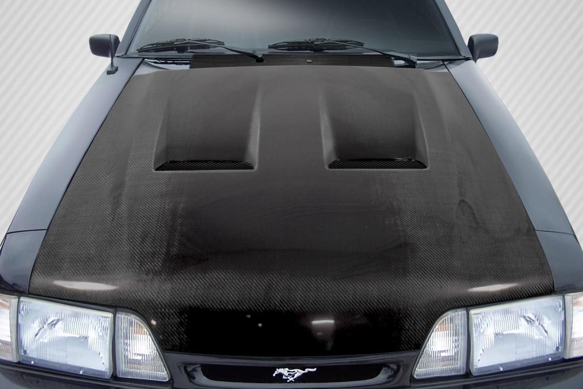 1987-1993 Ford Mustang Carbon Creations Heat Extractor Carbon Fiber Hood