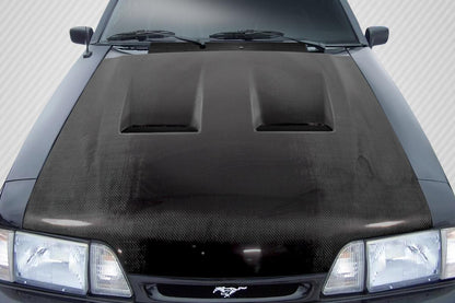 1987-1993 Ford Mustang Carbon Creations Heat Extractor Carbon Fiber Hood