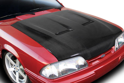1987-1993 Ford Mustang Carbon Creations Heat Extractor Carbon Fiber Hood
