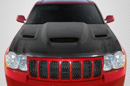 2005-2010 Jeep Grand Cherokee Carbon Creations Hellcat Look Carbon Fiber Hood