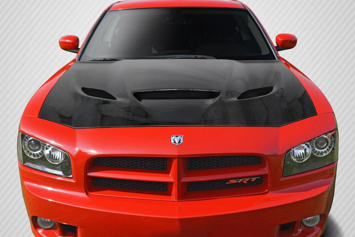 2006-2010 Dodge Charger Carbon Creations Hellcat Look Carbon Fiber Hood