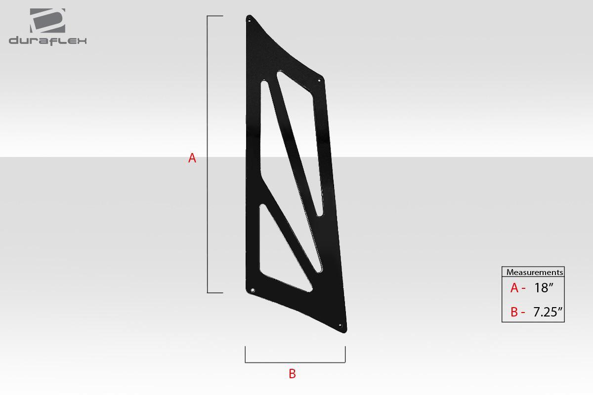 Universal 74" Duraflex VRX V1 Tall Wing Complete Kit - 9 Piece