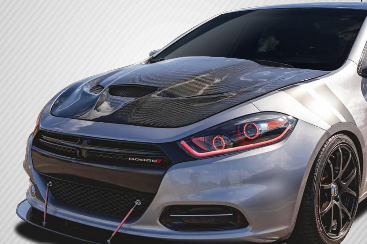 2013-2016 Dodge Dart Carbon Creations Hellcat Look Carbon Fiber Hood
