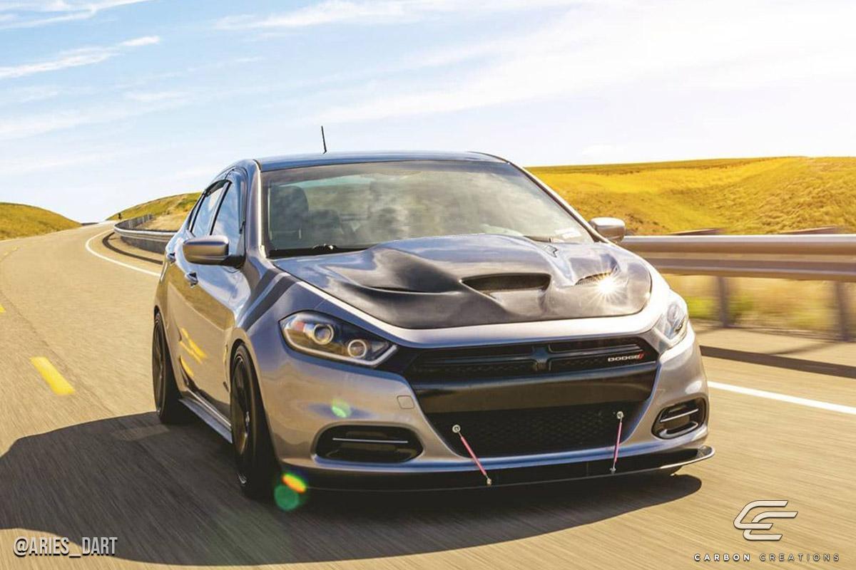 2013-2016 Dodge Dart Carbon Creations Hellcat Look Carbon Fiber Hood