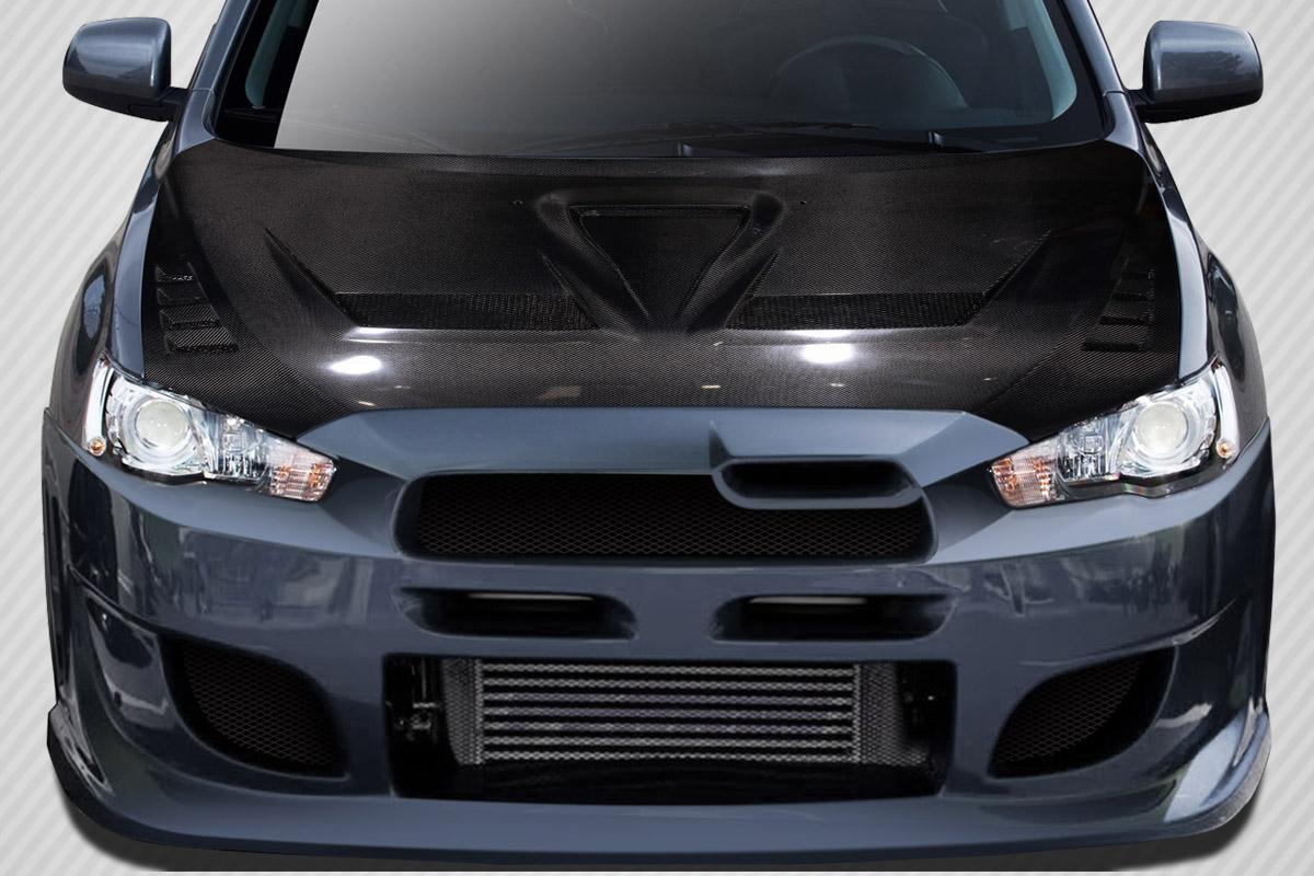 2008-2017 Mitsubishi Lancer Carbon Creations Race Carbon Fiber Hood