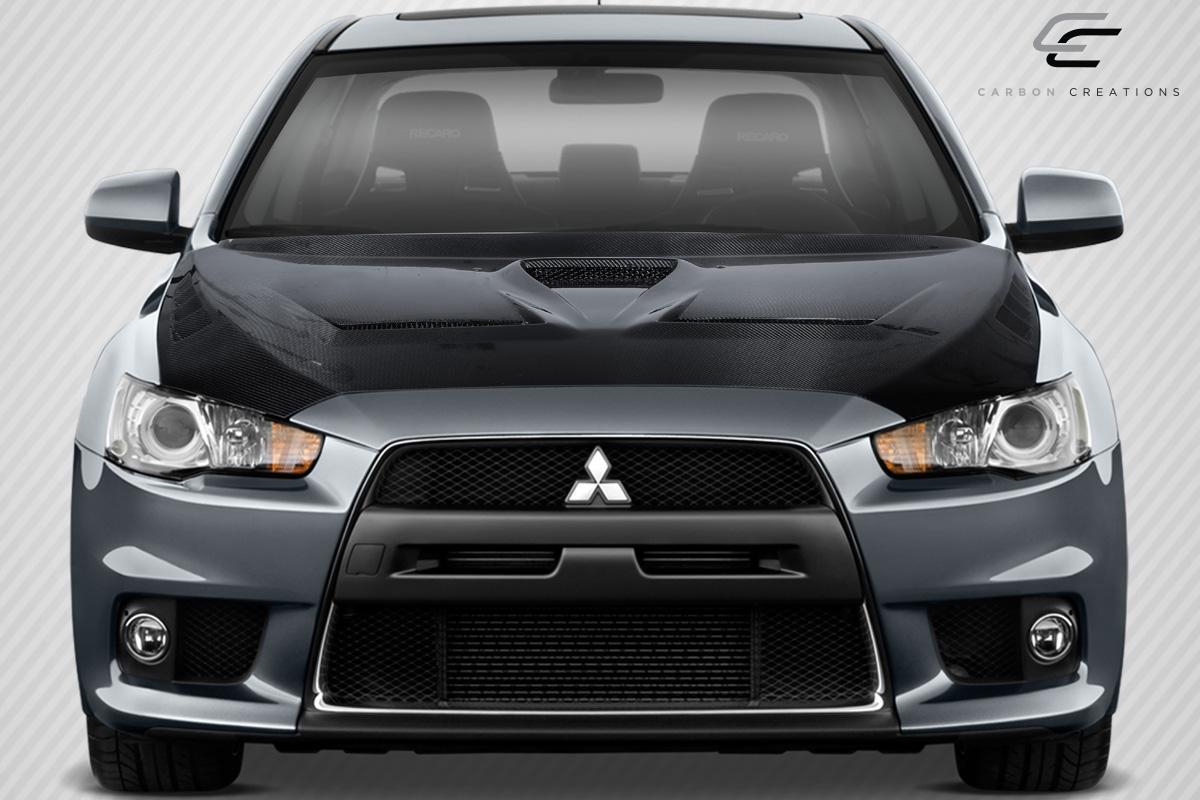 2008-2017 Mitsubishi Lancer Carbon Creations Race Carbon Fiber Hood