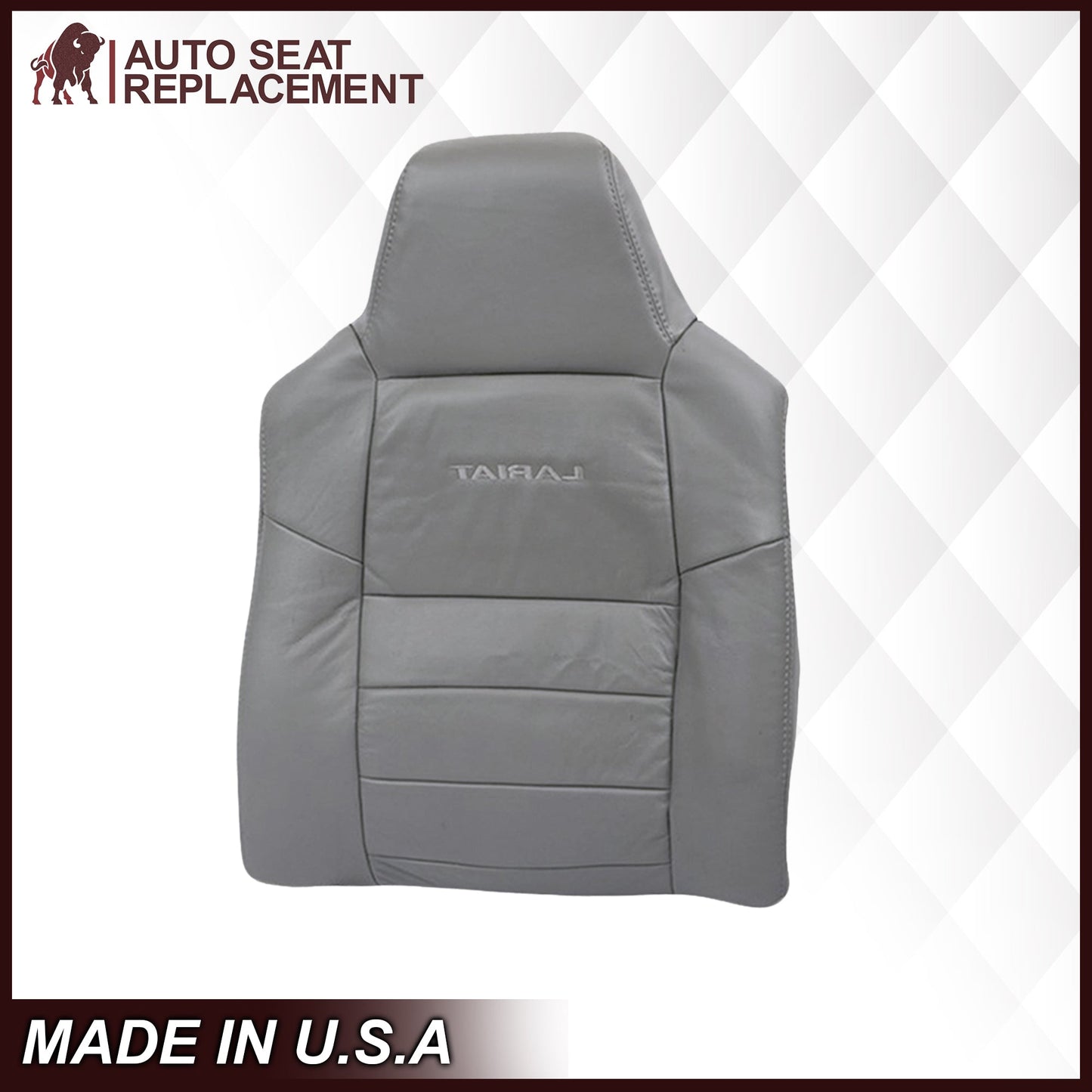 2003-2007 Ford F250/F350/F450/F550 Lariat Seat Cover in Flint Gray: Choose Leather or Vinyl