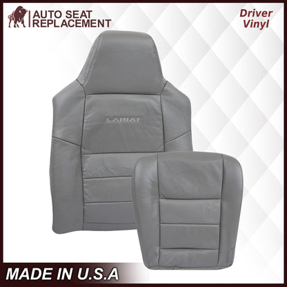 2003-2007 Ford F250/F350/F450/F550 Lariat Seat Cover in Flint Gray: Choose Leather or Vinyl