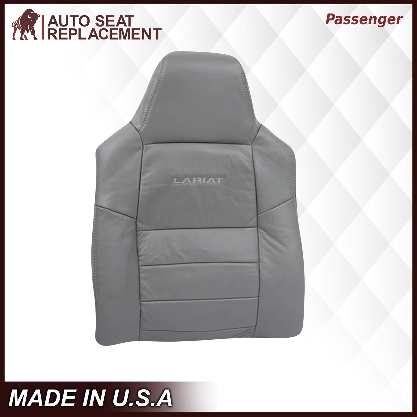 2003-2007 Ford F250/F350/F450/F550 Lariat Seat Cover in Flint Gray: Choose Leather or Vinyl