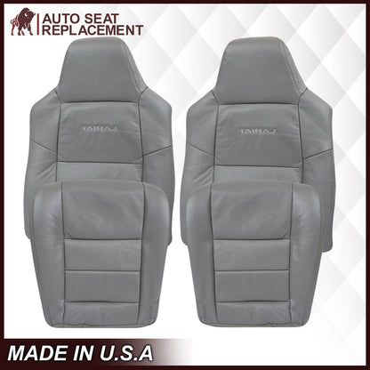2003-2007 Ford F250/F350/F450/F550 Lariat Seat Cover in Flint Gray: Choose Leather or Vinyl