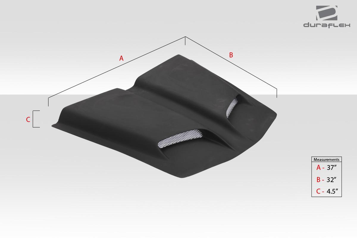 Universal Duraflex Feed Dual Ram Air Hood Scoop - 1 Piece