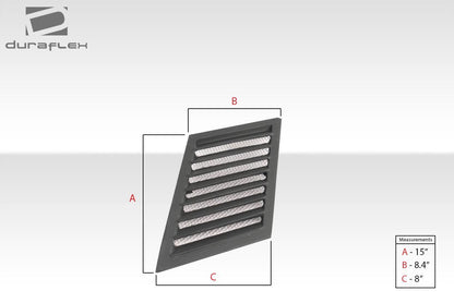Universal Duraflex Trackstar 1 Hood Vents - 3 Piece