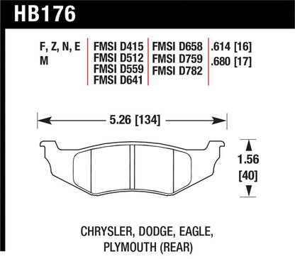 Hawk SRT4 HP+ Street Rear Brake Pads