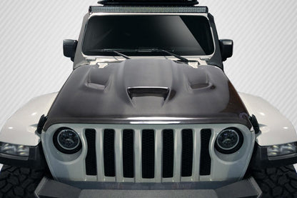 2018-2025 Jeep Wrangler Carbon Creations Hellcat Carbon Fiber Hood