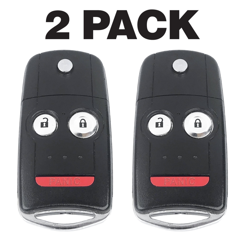 Acura MDX RDX 3 Button Flip Key Remote 2007-2013 For N5F0602A1A | Aftermarket (2 Pack)