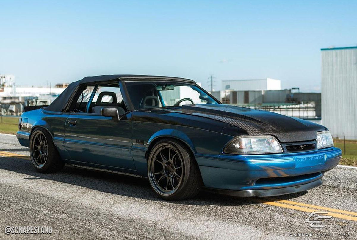 1987-1993 Ford Mustang Carbon Creations 2" Cowl Carbon Fiber Hood
