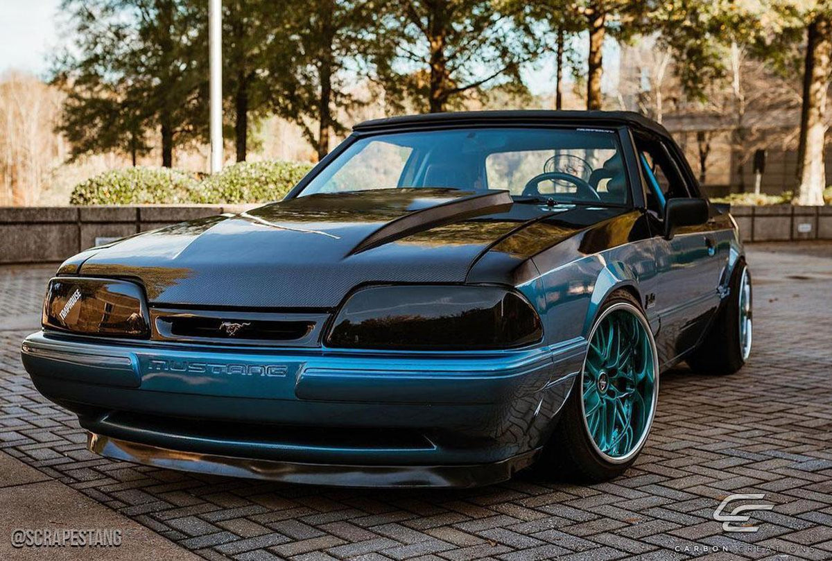 1987-1993 Ford Mustang Carbon Creations 2" Cowl Carbon Fiber Hood