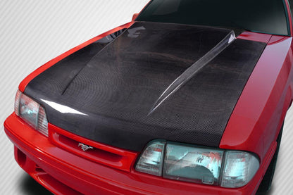 1987-1993 Ford Mustang Carbon Creations 2" Cowl Carbon Fiber Hood