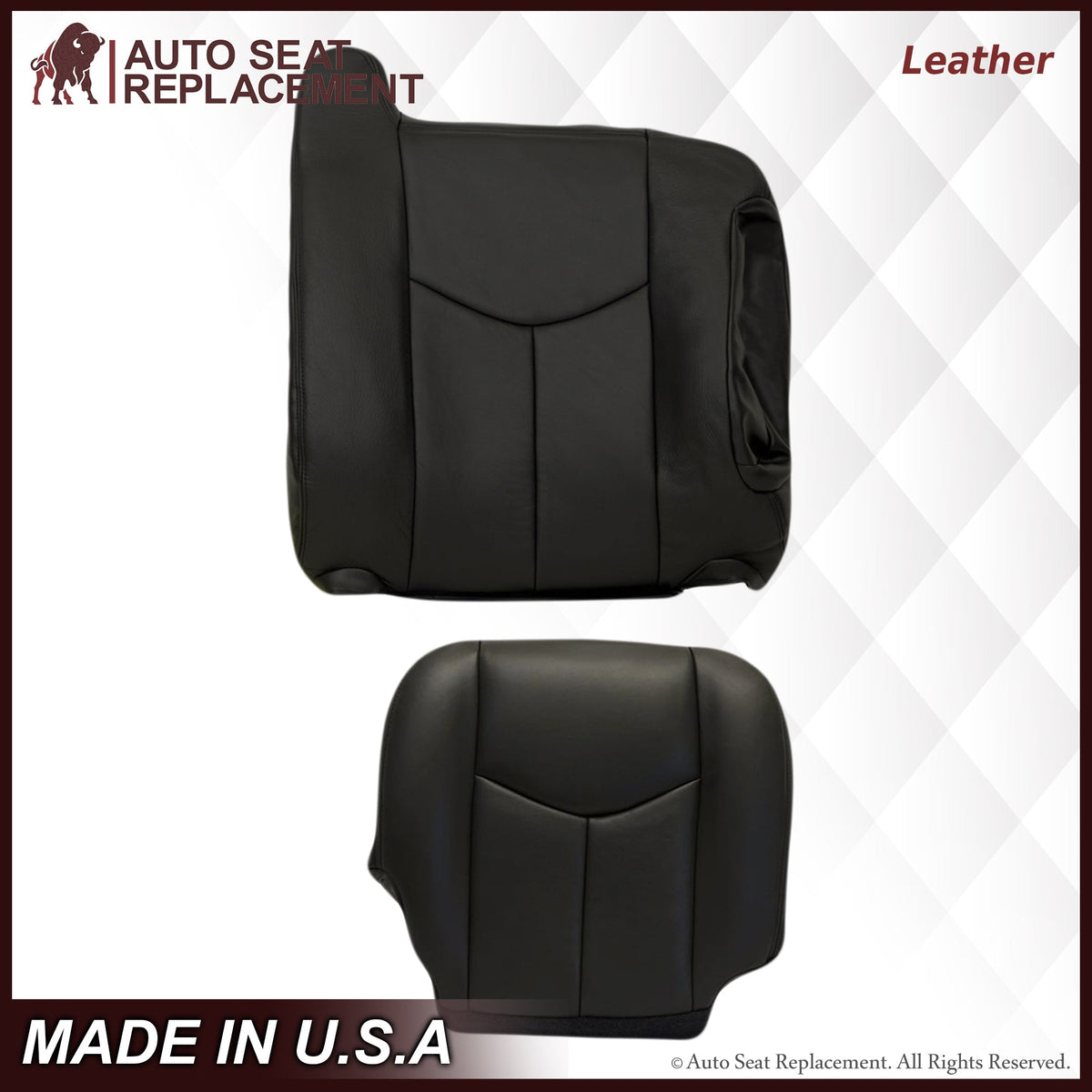 2003-2007 GMC Sierra Seat Cover in Dark Gray: Choose Leather or Vinyl