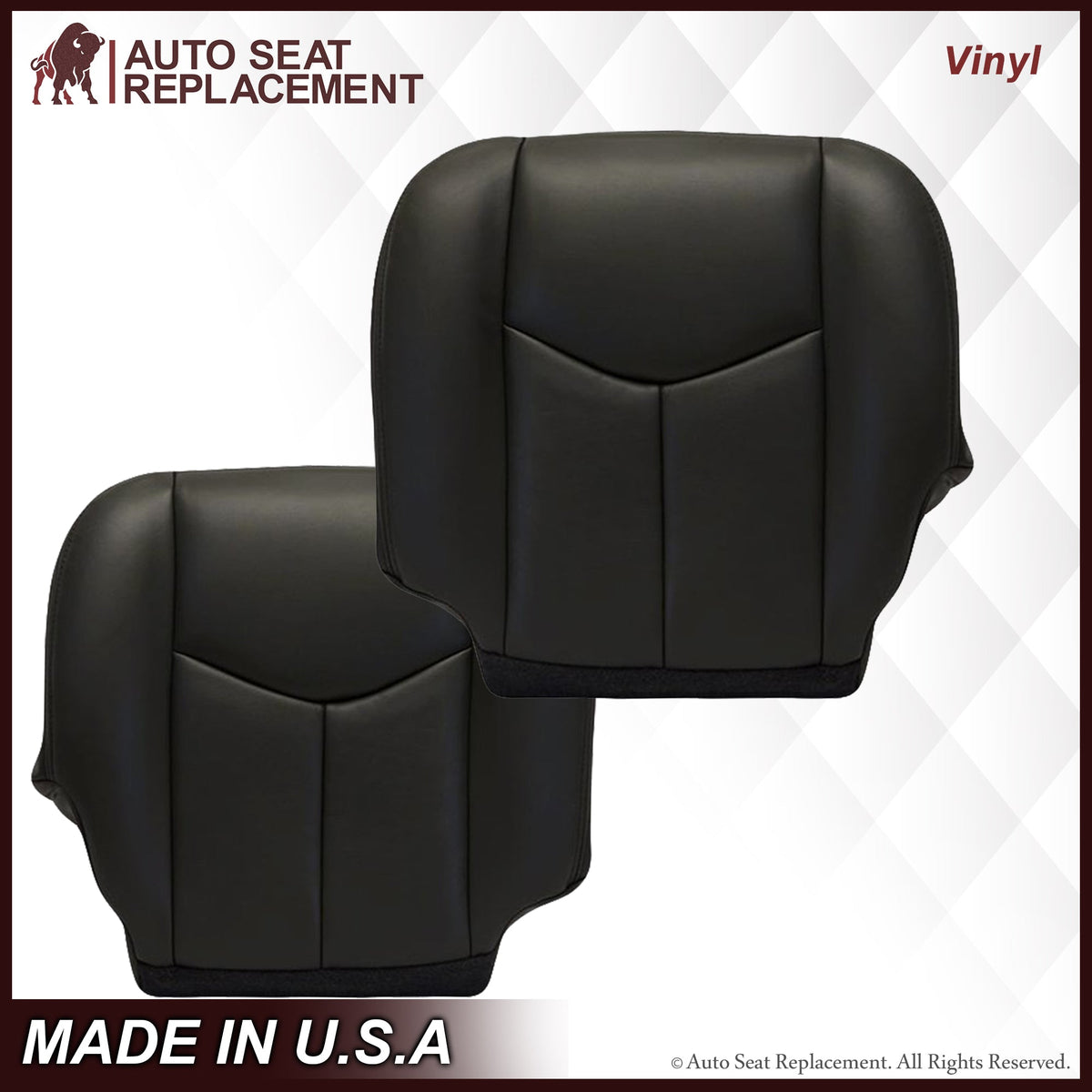 2003-2007 GMC Sierra Seat Cover in Dark Gray: Choose Leather or Vinyl