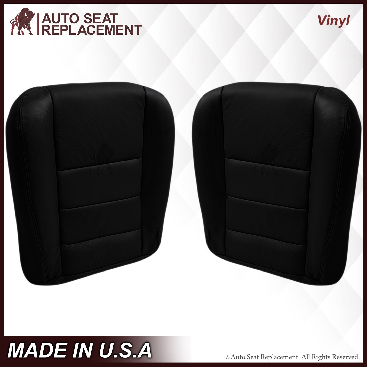 2003-2007 Ford F250/F350/F450/F550 Lariat Seat Cover in Black: Choose Leather or Vinyl
