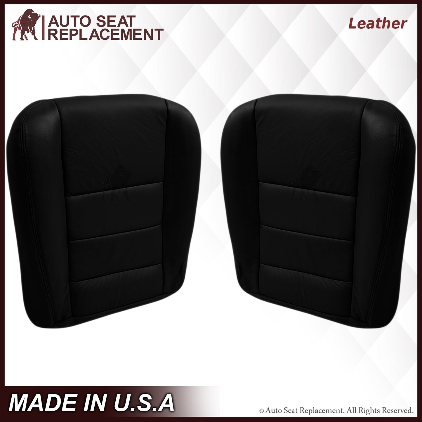 2003-2007 Ford F250/F350/F450/F550 Lariat Seat Cover in Black: Choose Leather or Vinyl
