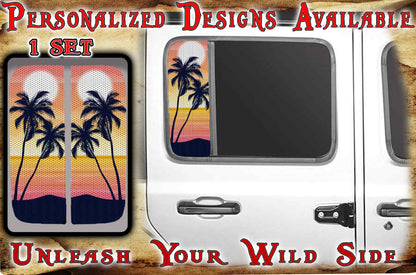 Side door window decal PALM TREES 166