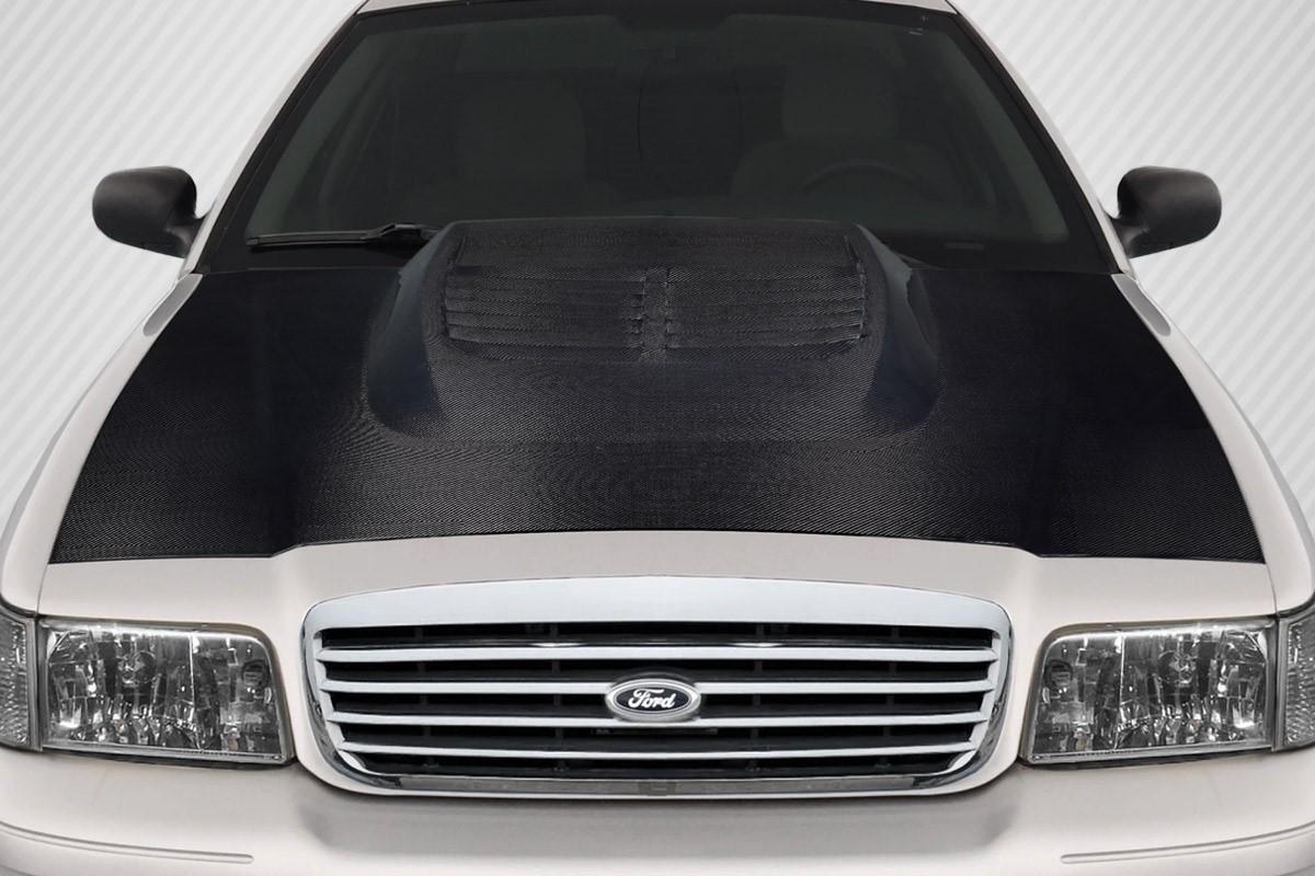 1998-2011 Ford Crown Victoria Carbon Creations GT500 Look Carbon Fiber Hood