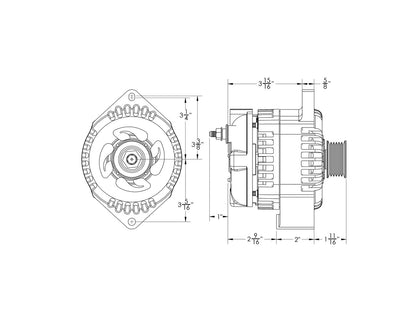 Mechman 170 Amp Marine High Output Alternator - Replaces 20827 11SI